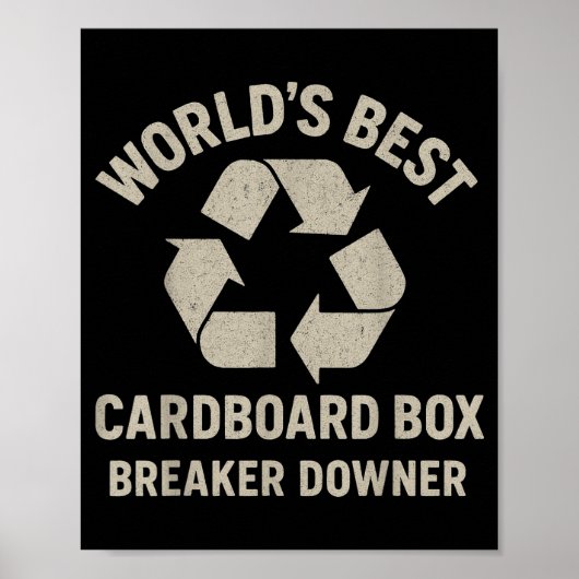 Funny Cardboard Box Breaker Downer Sarcastic Retro ポスター (正面)