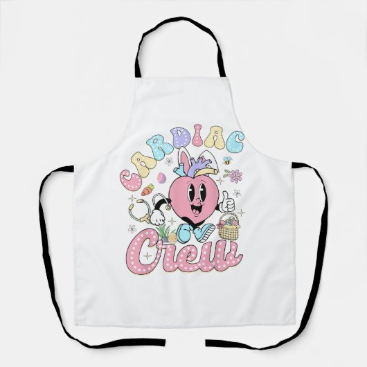 Funny Cardiac Crew Easter Day CVICU Nurse Cardiolo エプロン (正面)
