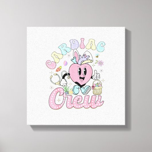 Funny Cardiac Crew Easter Day CVICU Nurse Cardiolo キャンバスプリント (正面)