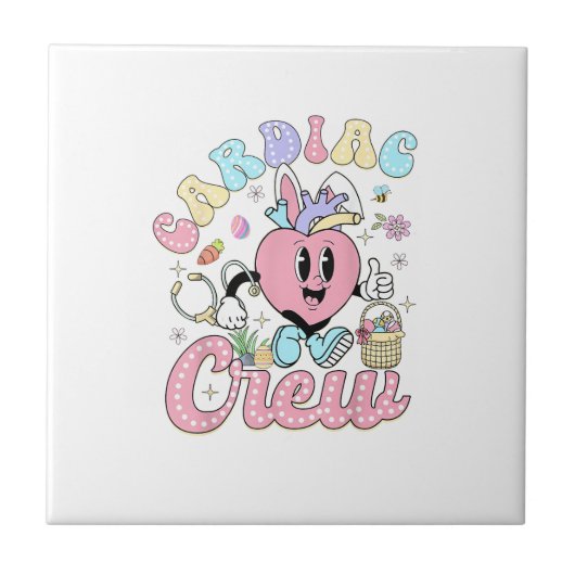 Funny Cardiac Crew Easter Day CVICU Nurse Cardiolo タイル (正面)