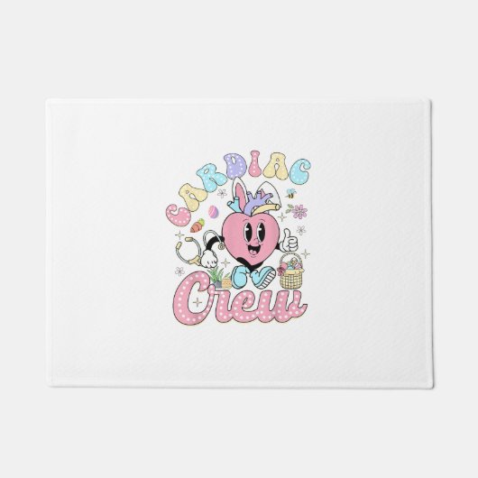Funny Cardiac Crew Easter Day CVICU Nurse Cardiolo ドアマット (正面)