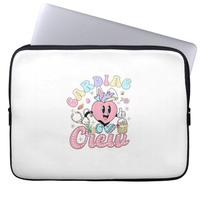 Funny Cardiac Crew Easter Day CVICU Nurse Cardiolo ラップトップスリーブ (正面)