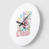 Funny Cardiac Crew Easter Day CVICU Nurse Cardiolo ラージ壁時計 (傾斜)