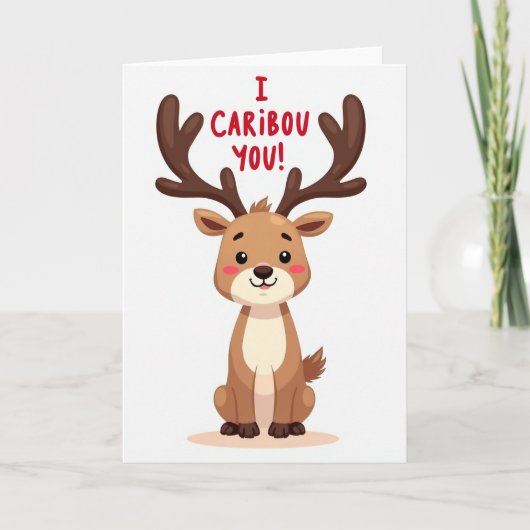 Funny Caribou Care About You Card カード (正面)