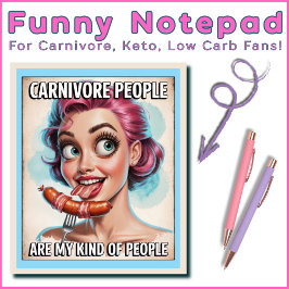 Funny Carnivore Bacon Sausage Meat BBQ Grill Humor ノートパッド