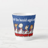 Funny Carol Singing Dogs Christmas Pug Pomeranian カフェラテマグ (正面)