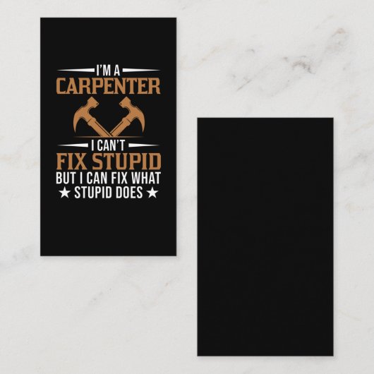 Funny Carpenter Dad Woodworking Husband Craftsman 名刺 (正面/裏面)