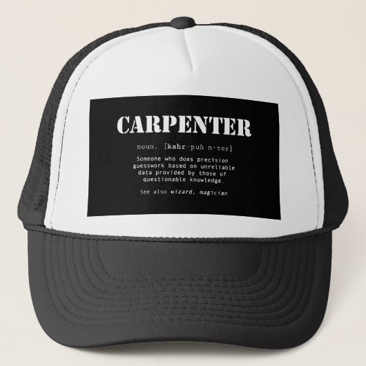 Funny Carpenter Gift - Dictionary Definition キャップ (正面)