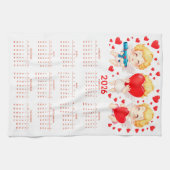 Funny cartoon angels calendar 2026 キッチンタオル (横)