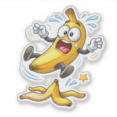 Funny Cartoon Banana Custom-Cut Vinyl Sticker シール (正面)