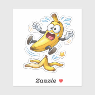 Funny Cartoon Banana Custom-Cut Vinyl Sticker シール