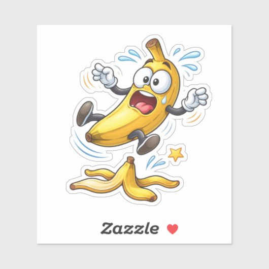 Funny Cartoon Banana Custom-Cut Vinyl Sticker シール (シート)