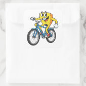 Funny Cartoon Bicycle Riding Character Sticker スクエアシール (バッグ)