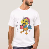 Funny Cartoon Bird Coffee Lover Graphic T-Shirt Tシャツ (正面)