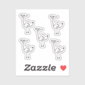 Funny Cartoon Bird Custom-Cut Vinyl Stickers シール (シート)