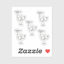 Funny Cartoon Bird Custom-Cut Vinyl Stickers シール