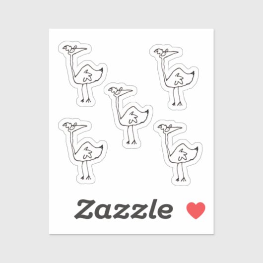 Funny Cartoon Bird Custom-Cut Vinyl Stickers シール (シート)