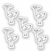 Funny Cartoon Bird Custom-Cut Vinyl Stickers シール (正面)