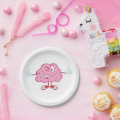 Funny Cartoon Brain Winking Character Thumbs Up ペーパープレート (パーティー)