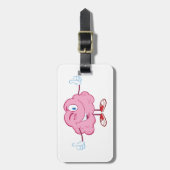 Funny Cartoon Brain Winking Character Thumbs Up ラゲッジタグ (正面縦)