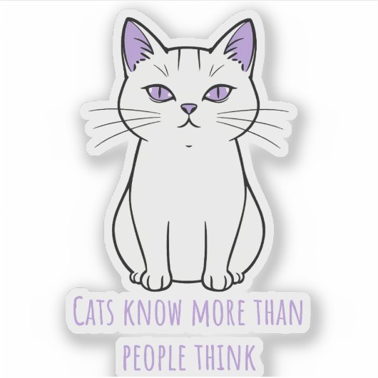 Funny Cartoon Cat シール (正面)