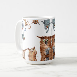 Funny cartoon cats コーヒーマグカップ