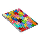 Funny Cartoon Cats Color Pencil Drawing ノートブック (右側)