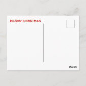 Funny Cartoon Cats Lover Red Meowy Christmas  ポストカード (裏面)