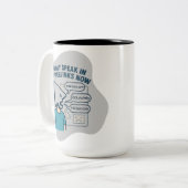 Funny cartoon character with mouse cursor head ツートーンマグカップ (正面左)