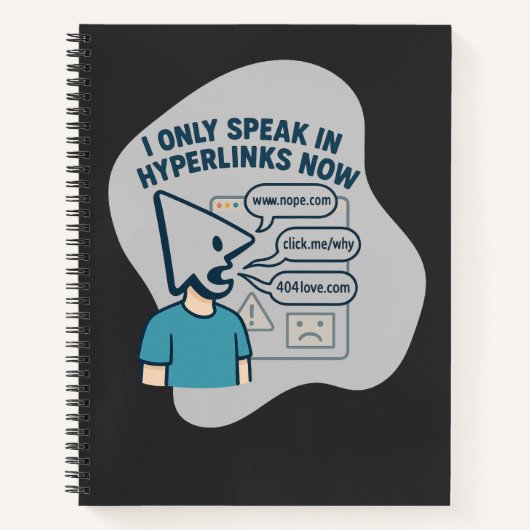 Funny cartoon character with mouse cursor head ノートブック (正面)