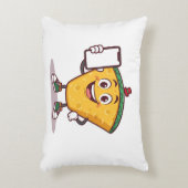 Funny Cartoon Character with Phone – Throw Pillow アクセントクッション (正面(垂直))