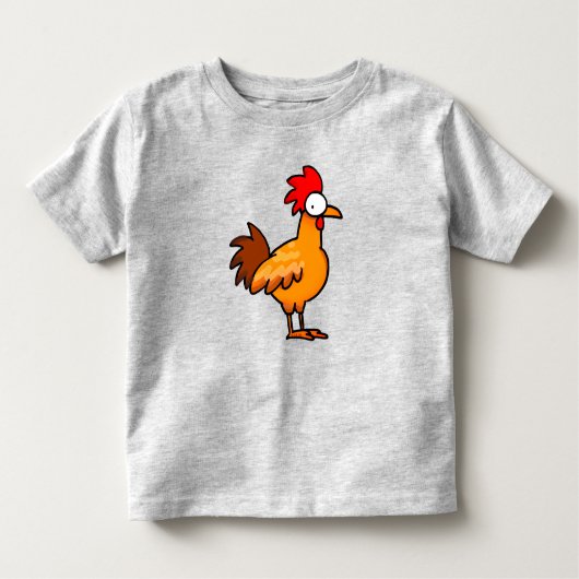 Funny Cartoon Chicken Illustration トドラーTシャツ (正面)