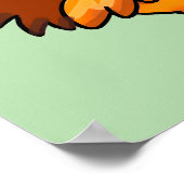 Funny Cartoon Chicken Illustration ポスター (角)