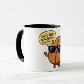 Funny Cartoon Coffee Bean "Don't Talk to Me" Mug マグカップ (正面左)