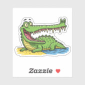 Funny Cartoon Crocodile with Big Smile シール (シート)