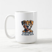 Funny Cartoon Dog Butler Quote コーヒーマグカップ (左)