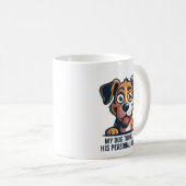 Funny Cartoon Dog Butler Quote コーヒーマグカップ (正面右)
