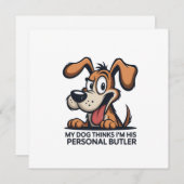 Funny Cartoon Dog Butler Quote シーズンカード (正面/裏面)