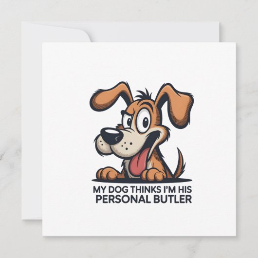 Funny Cartoon Dog Butler Quote シーズンカード (正面)
