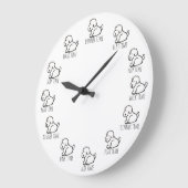 Funny Cartoon Dog Dinner Play Walk Nap Time Clock ラージ壁時計 (傾斜)