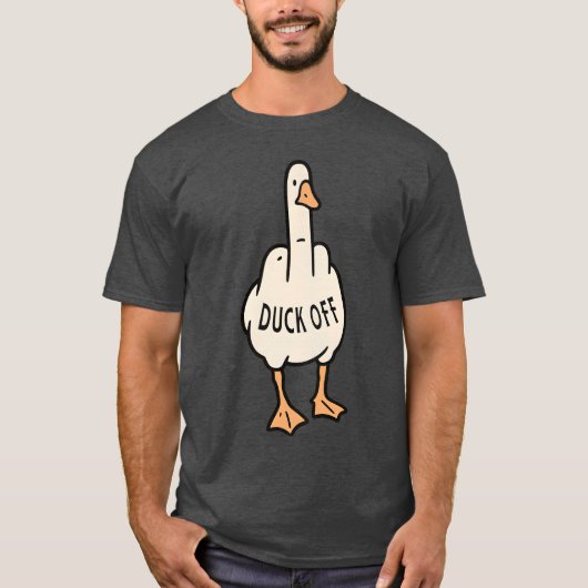 Funny Cartoon Duck T-Shirt with “DUCK OFF” Tシャツ (正面)