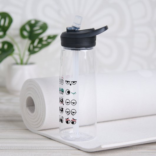 Funny Cartoon Eyes Water Bottle ウォーターボトル (ヨガ)