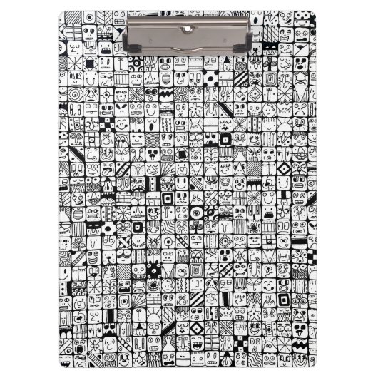 Funny Cartoon Faces Squares クリップボード (正面)