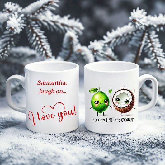 Funny Cartoon Food Love Mug Personalized Valentine コーヒーマグカップ