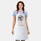 Funny Cartoon Food Personalized Valentine Apron エプロン (着用した状態)