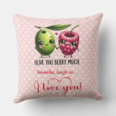 Funny Cartoon Food Valentine Pillow Personalized クッション (裏面)