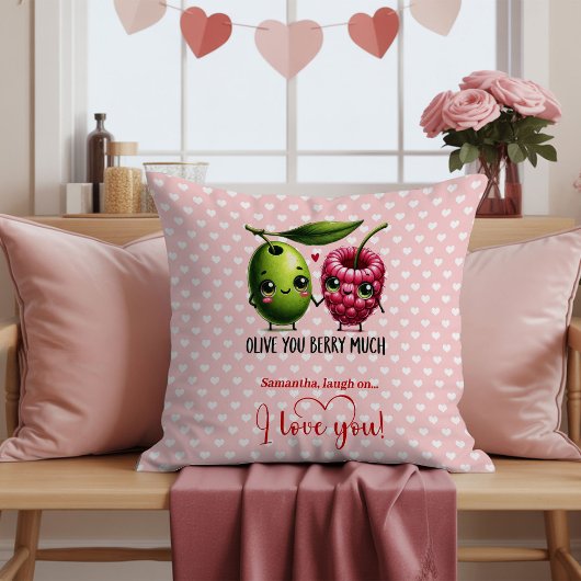 Funny Cartoon Food Valentine Pillow Personalized クッション