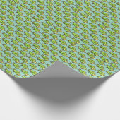 Funny Cartoon Green Fish Drawing ラッピングペーパー (角)