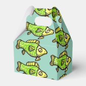 Funny Cartoon Green Fish Drawing Favor Boxes フェイバーボックス (裏面サイド)