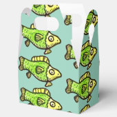 Funny Cartoon Green Fish Drawing Favor Boxes フェイバーボックス (オープン)
